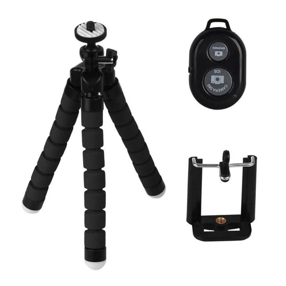 Buyincoins Mini Flexible Tripod Stand + Phone Holder + Remote Control