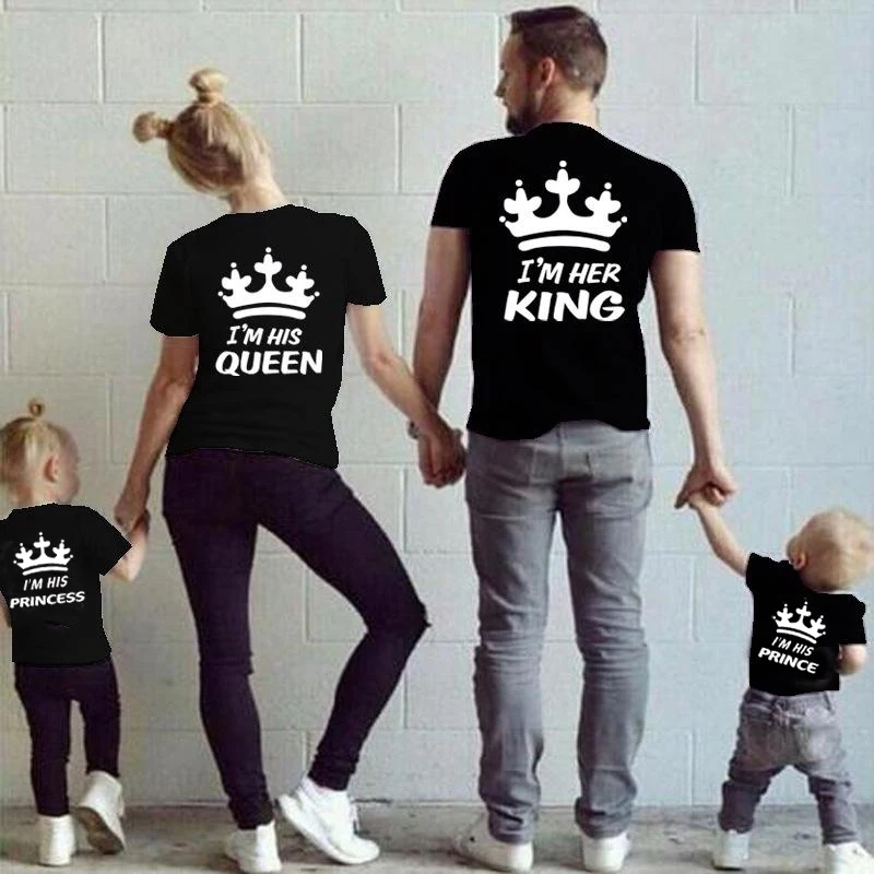 Family Matching Tshirt Princesletter Summer Short