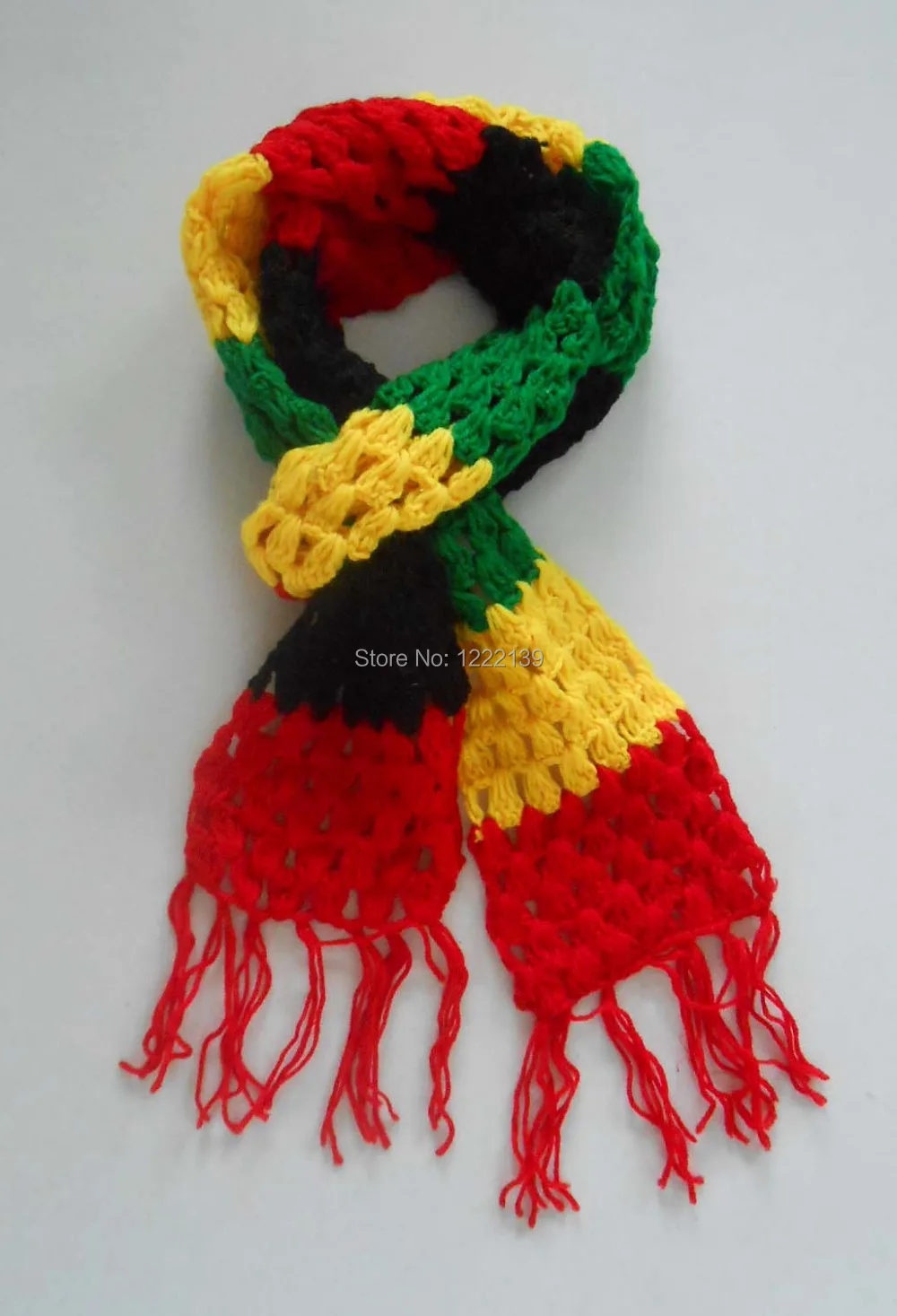 New Fashion Jamaica Rasta Reggae Scarf Handmade Crochet Knitting Wool