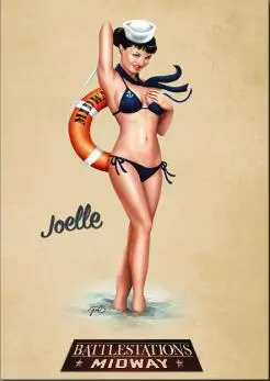 

Vintage Pin Up Girls joelle SILK POSTER Decorative painting 24x36inch
