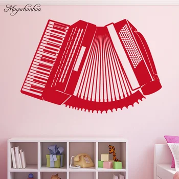 

Muyuchunhua Accordion Art Music Wall Stickers Home Decoration Accessories for Living Room Kids Room Artistic Air Wall Art Decal
