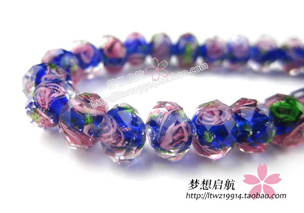 10 шт./лот) 8*6 мм граненые стеклянные бусины Rondelle Lampwork для изготовления ювелирных изделий - Цвет: COL 8