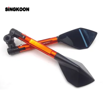 

8 10mm universal cnc motorcycle mirrors Blue Lens Rearview Side Mirror FOR yamaha aerox 50 mt 07 2019 xjr bmw r1200rt accessorie