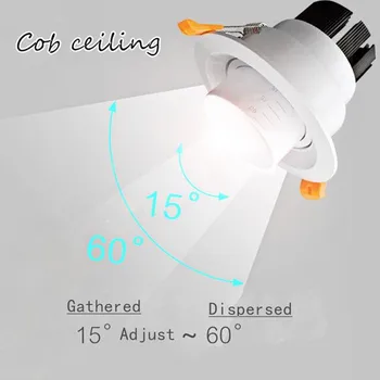 

Free Shipping LED Recessed Downlights 7W 10W 15W 20W 25W 35W Zoom Adjustable Beam Angle LED Spotlight for Home Shops Stores