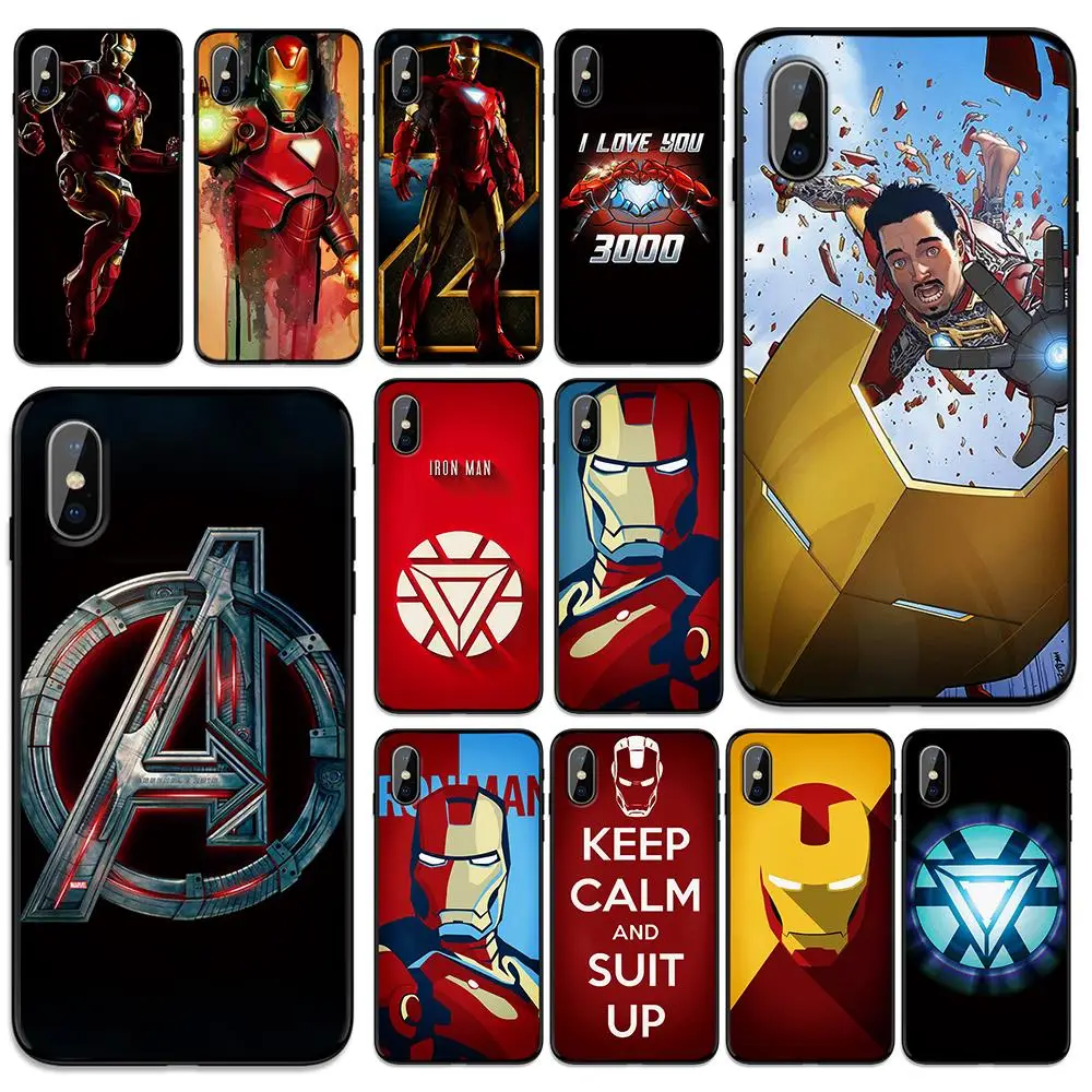 

super hero Iron Man Soft TPU Case Cover for Apple iPhone 6 6S 7 8 Plus 5 5S SE X XS MAX XR Silicone Cases