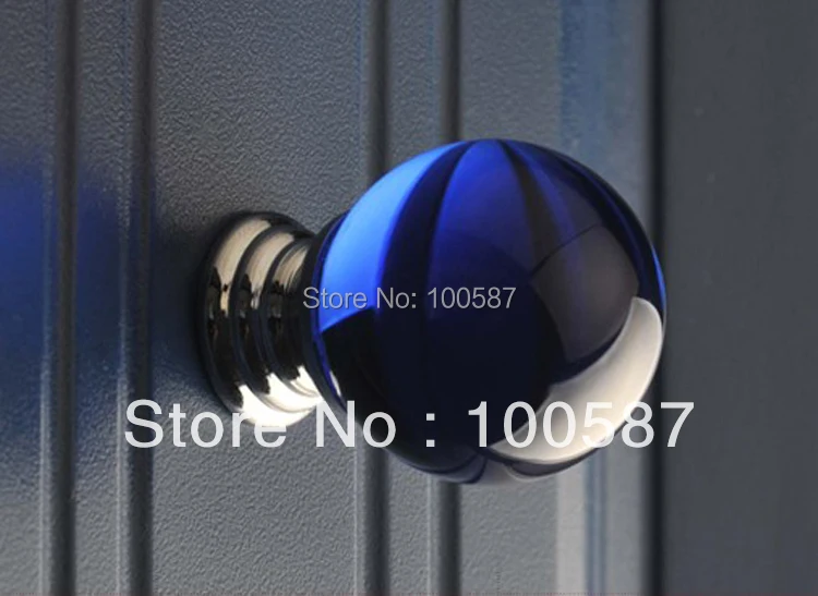 Unilrocks 10 шт./лот ручка двери кухонного шкафа синий кристалл(D: 30 мм