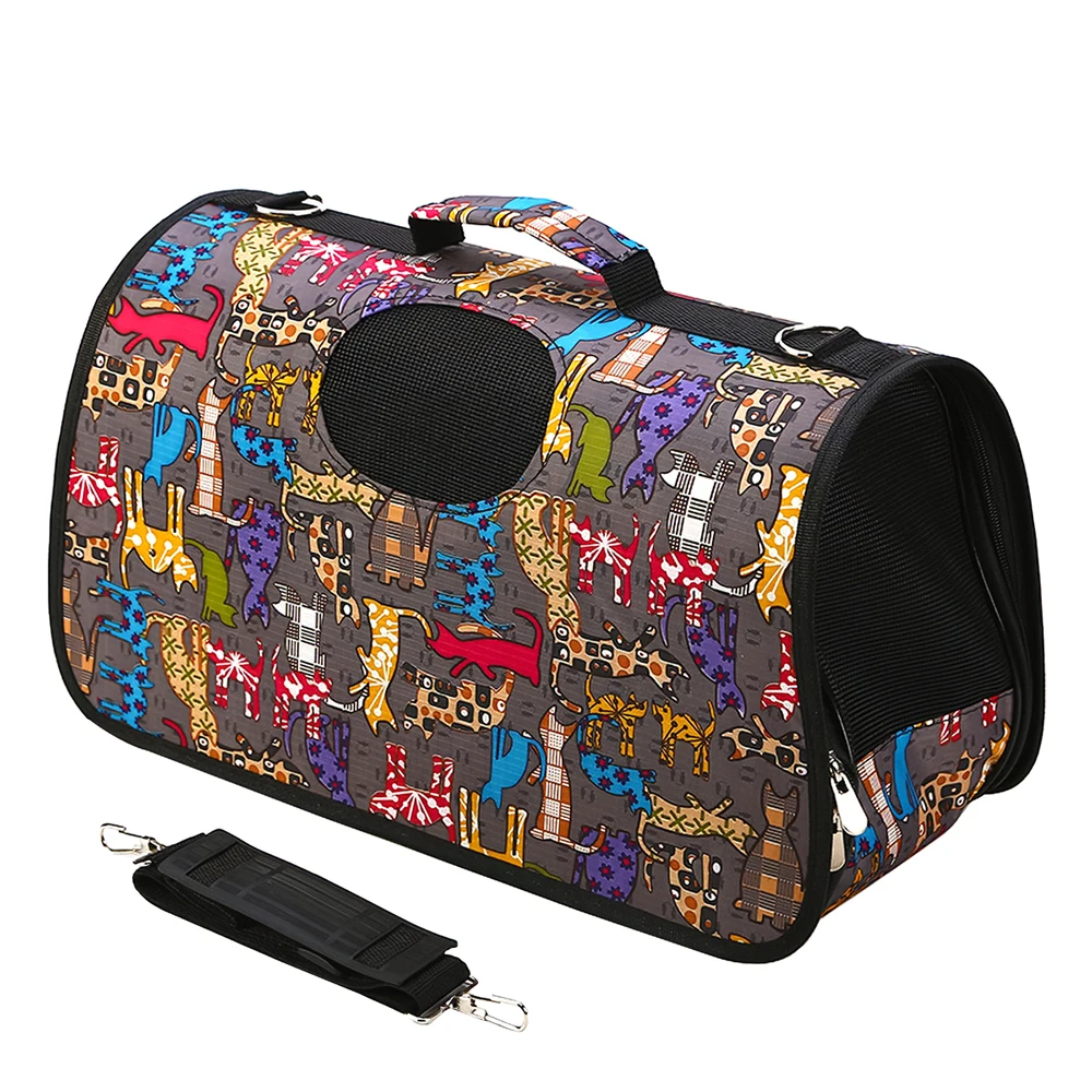 Портативный дорожная сумка для кошек и собак Перевозчик сетка для окон сумка для переноски Оксфорд Ткань сумка для животных для Прогулка кемпинг