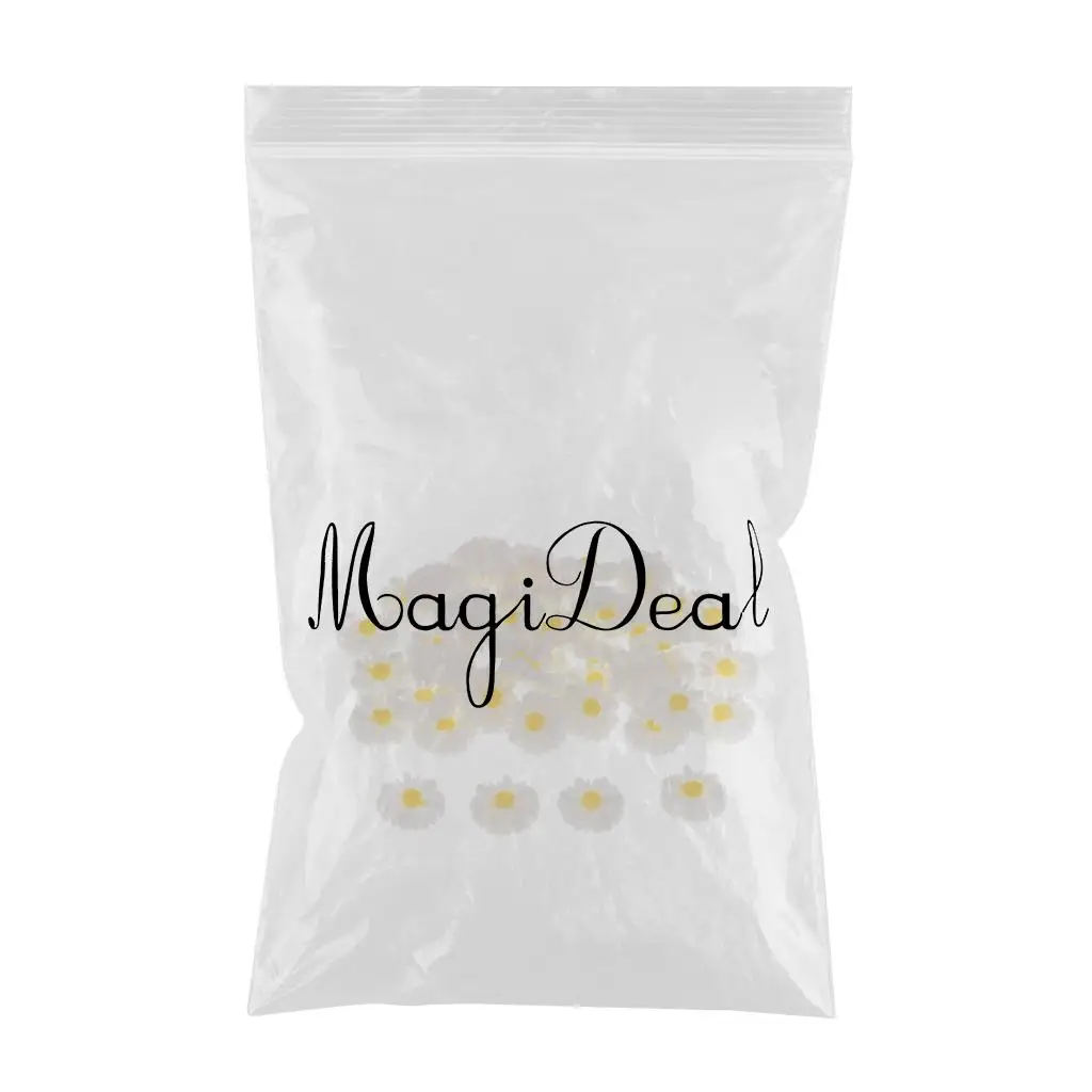 50 Pieces Resin Daisy Flower Flatback Cabochon For DIY Scrapbooking Embellishments Card Making Hair Bow Center Craft