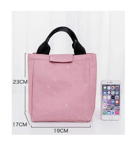 Модная простая изоляционная сумка для обеда, студенческий бизнес Ланч-бокс, переносная большая изоляционная сумка для пикника, сумка-холодильник из ткани Оксфорд - Цвет: Pink