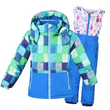 Mioigee/ лыжный костюм для мальчиков и девочек, водонепроницаемая ветровка с капюшоном+ штаны, комплекты из 2 предметов, теплый детский сноуборд, одежда для детей