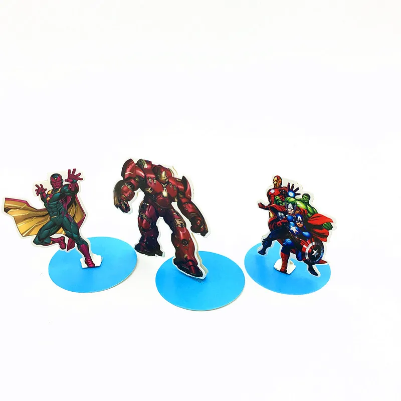 

6pcs/lot avengers table decoration display avengers table center decoration cake decoration birthday party supplies
