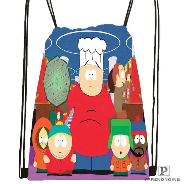 Пользовательские Южно-Парк-походная сумка на шнурке милый рюкзак для детей(черная спинка) 31x40 см#2018612-01-(6