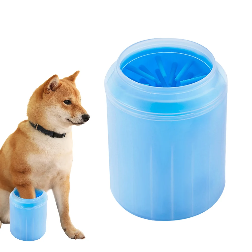 Портативный Открытый Очиститель лап для собак щетка чашка Мягкая силиконовая щетина приспособление для очистки лап мини/маленький/большой размер - Цвет: 1