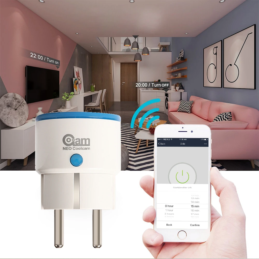 НЕО COOLCAM NAS-WR01ZE 2 шт./лот Zwave Outlet плагин Smart мощность Plug ЕС разъем умный дом автоматизации сигнализации системы дома