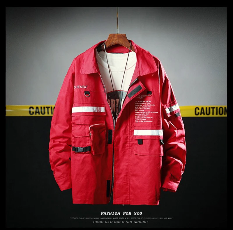  Street Jackets Hip Hop Erkek Mont Patchwork Punk Rock Men Coat Big Size   (4)