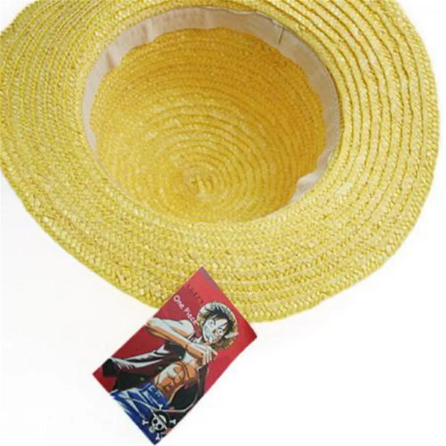 FD3465 One Piece Luffy Anime Cosplay Straw Boater Beach Hat Cap Halloween Gift\ 