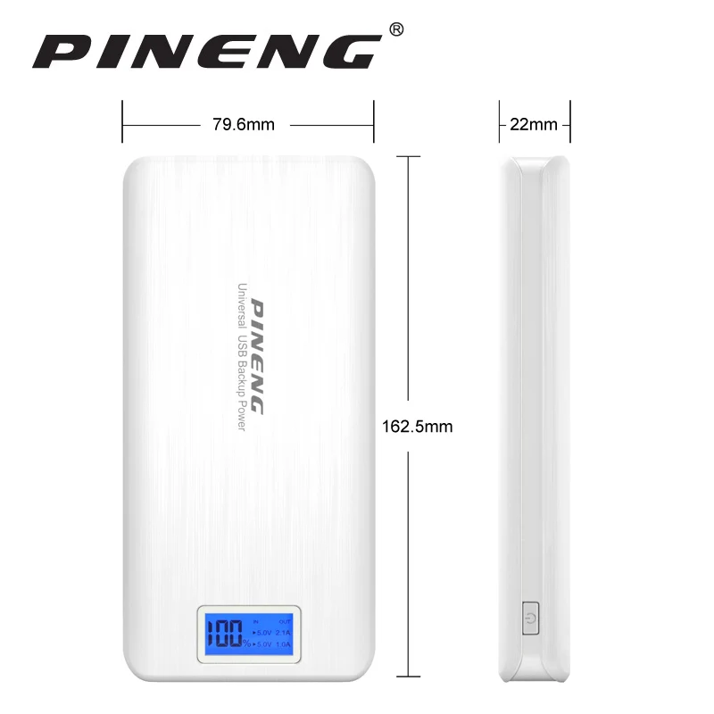 100% Original Pineng Power Bank PN-999 Super High Capacity 20000mAh Dual Micro USB Charger Mobile Power for Smartphones Tablets