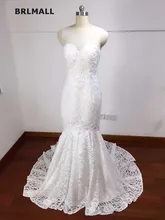 2018 Sexy Illusion Back Wedding Dresses Mermaid Exquisite Lace Bridal Gowns Custom Made Hot Sale Court Train Real Picture