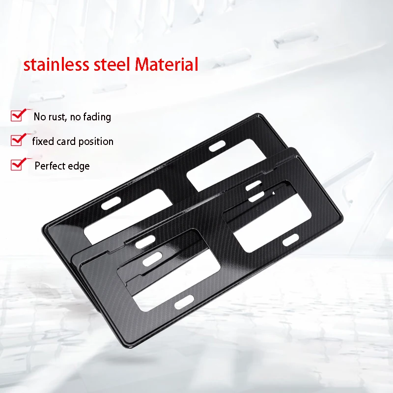 

License plate frame license plate border stainless steel carbon fiber car license plate For Mitsubishi ECLIPSE CROSS 2018 2019