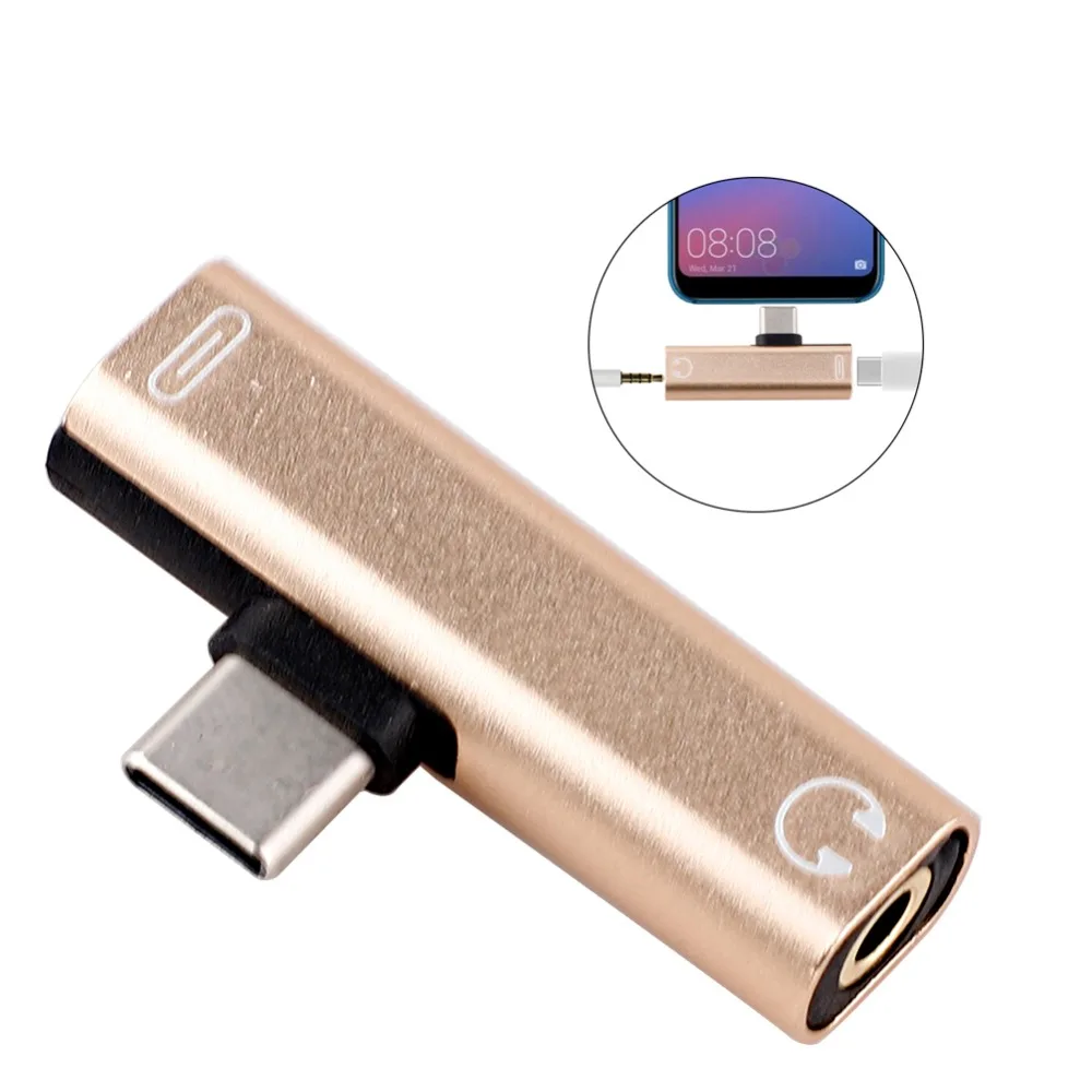 Переходник 2 в 1 с USB Type C на 3 5 мм Aux разъем адаптер для зарядки удлинитель Xiaomi Mi 8 A2
