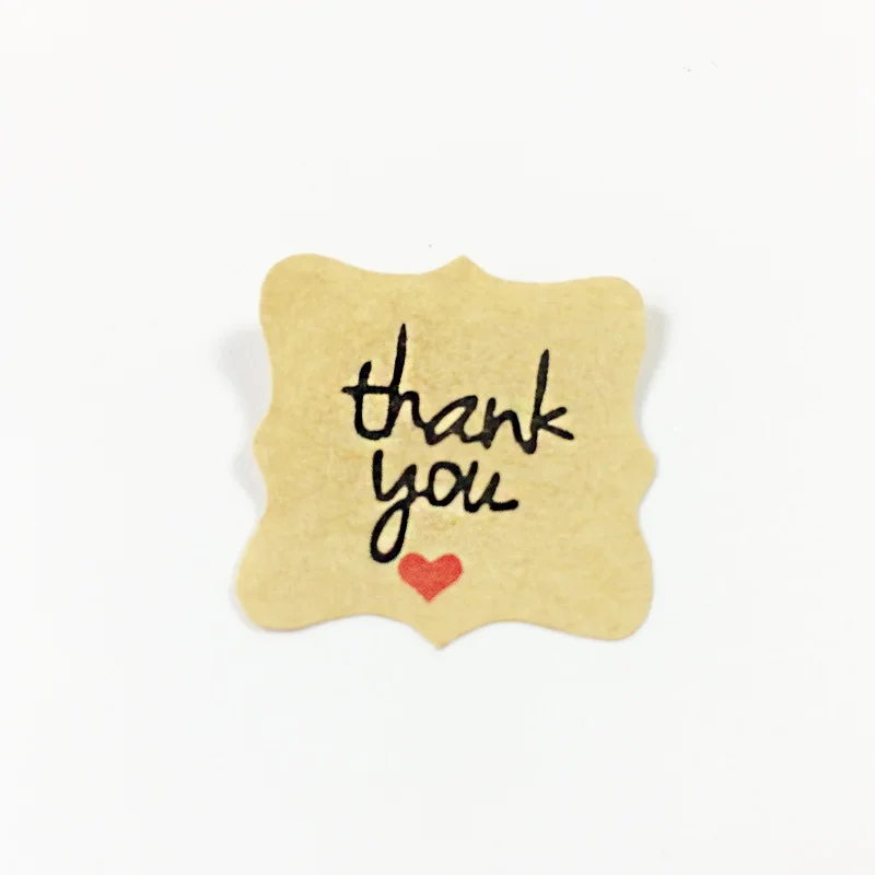 

120pcs/lot Octagon 'thank you' With Red Heart Krape Paper Seal Sticker For DIY Gift Product Package Decoration Label Sticker