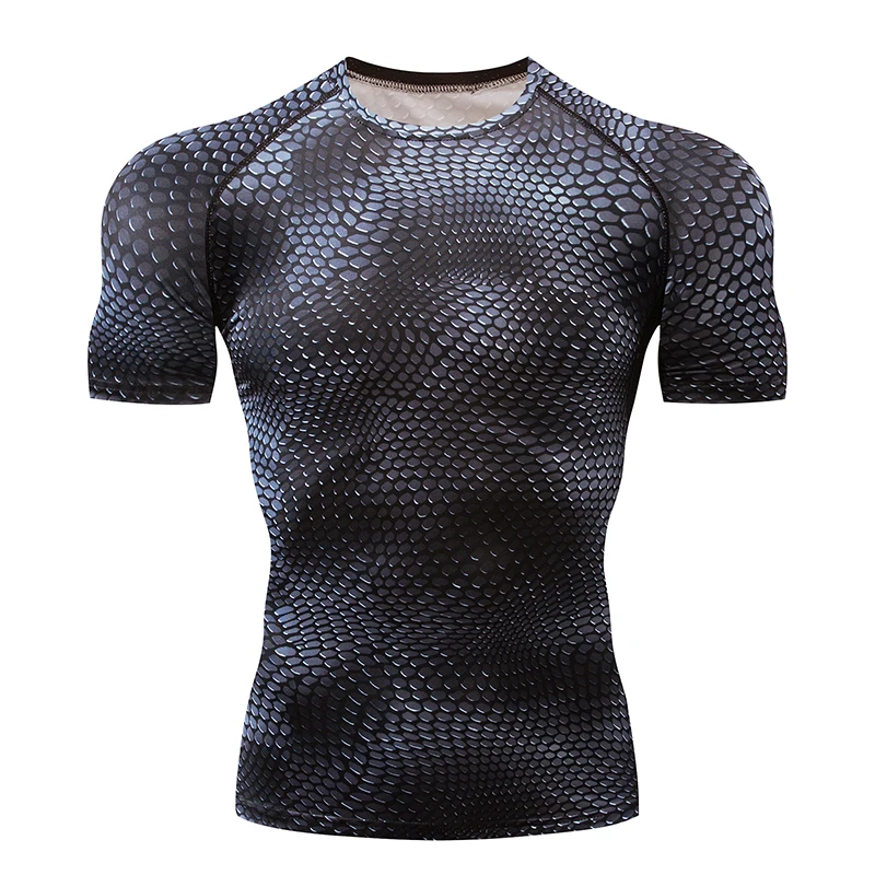 Компрессионная рубашка для мужчин и женщин с 3D принтом, майки для фитнеса, спорта, базовый слой, облегающая Мужская футболка для кроссфита, велоспорта, ММА Рашгард, спортивная одежда