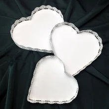 3 шт./компл. в форме сердца металлическая торт лоток для открытое Кружевное Свадебное десерт, капкейк лотки