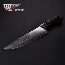 8 pulgadas cuchillo cocinero Japonés Damasco cuchillos de Cocina Japonesa núcleo VG10 cuchillo de pesca de madera Padauk handleknife para cortar carne