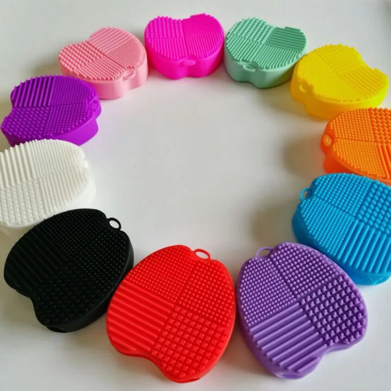Apple Shaped Silicone Brush Egg Brushes Cleaning Tools Makeup Brush Cleaner Scrubber (5)