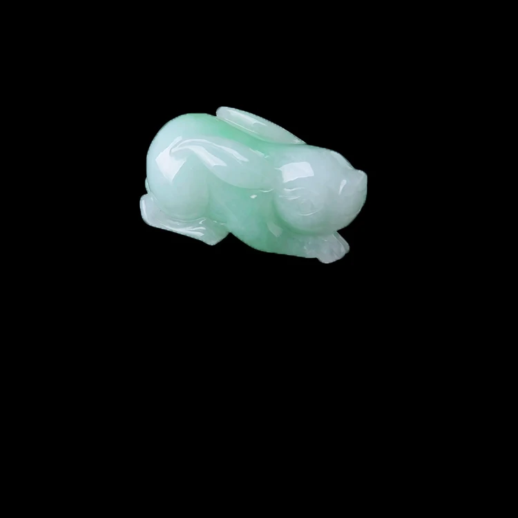 

2019 new old pit ice rabbit pendant Myanmar natural zodiac rabbit jade pendant female models with certificate