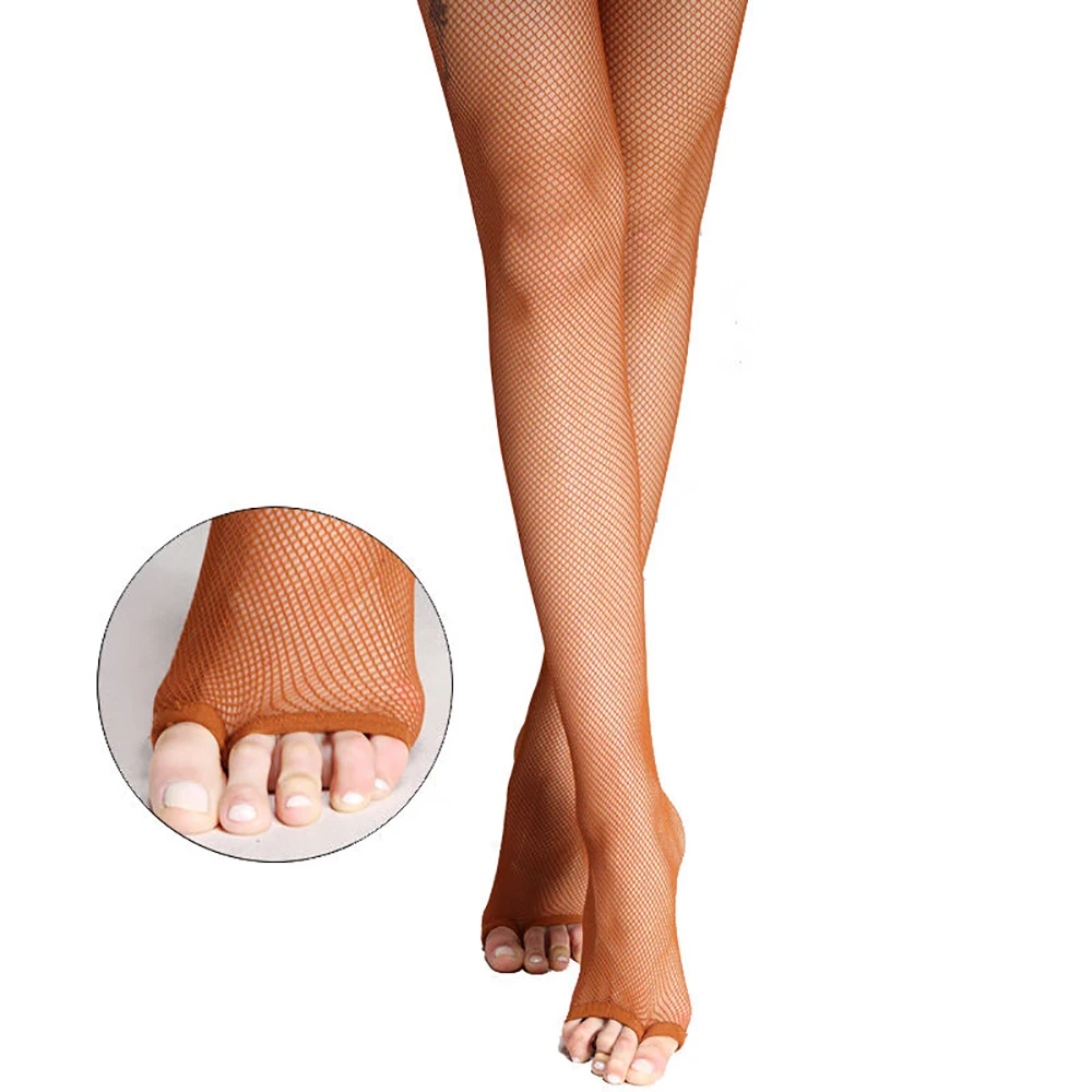 

2017 New Sexy Latin Dance Net Sock Toe Fine Mesh Design Adult Women Caramel Nude Leggings Pant Shorts Rumba Samba MD6510