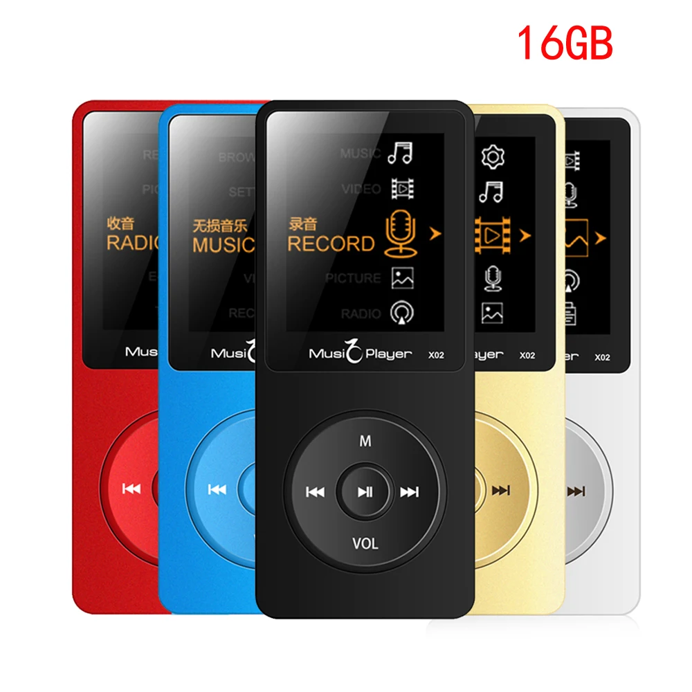 Ultrathin MP4 Player 16GB Speaker 1.8 Inch Screen mp4 Music Play 80 hours IQQ X02 With FM,E-Book,Mic,sd card,Video Player USB