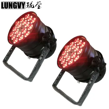 

Free Shipping 2pcs/lot 18x18W RGBWA UV 6in1 Led Par Light Stage Par 64 Light Led Par Can For Party Wedding Dj Club Stage Light