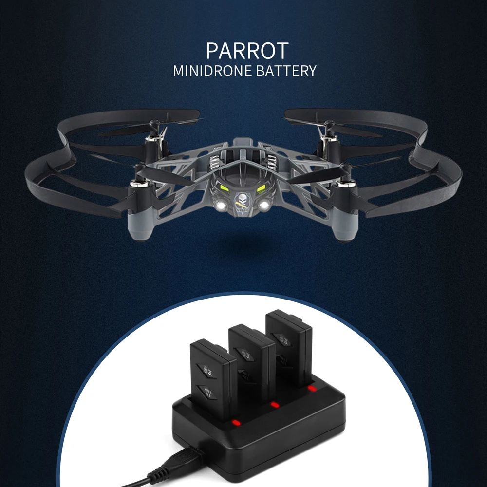 Новая цена Morpilot 3 Pack 7 V 600 мА/ч 20C Li po Батарея для Parrot мини беспилотный летательный