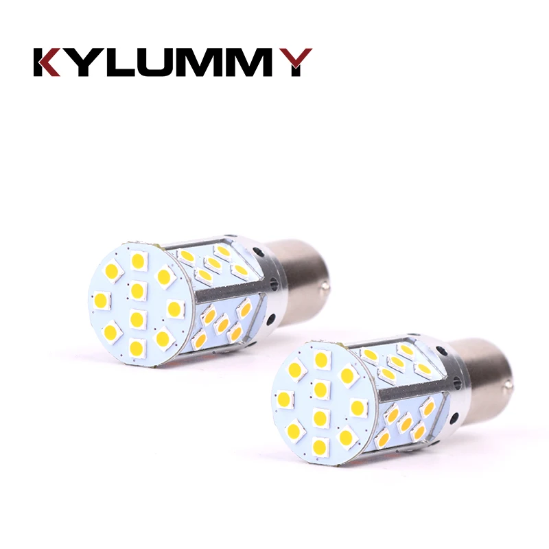 

KYLUMMY 2 PCS 1156 P21W PY21W Yellow Car LED Turn Signal Lamp Reverse Lights Bulb 35 SMD LED 21W Automobile Backup Lights DRL