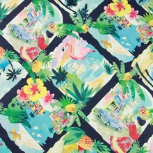 75x140 см мультфильм Гавайский ананас Фламинго Хлопок Лоскутная печатная ткань джинсовая ткань для ткани детский матрас, домашний текстиль