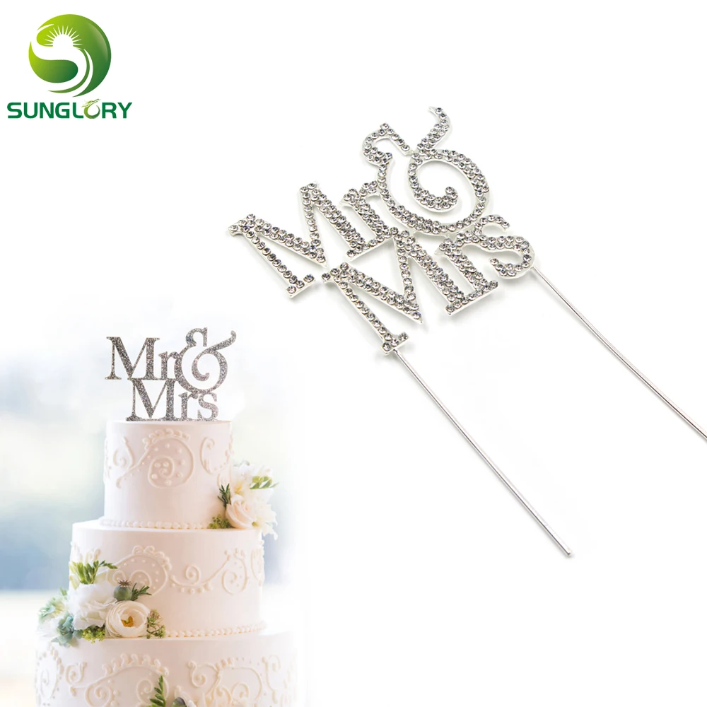 

Silver Mr&Mrs Cake Toppers Wedding Decoration Cake Decor Card Party Supplies Baking Cake Decorating Tools Cupcake Insert Card