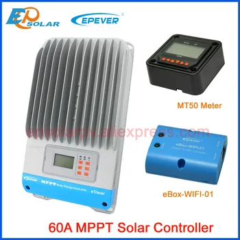 

48V60Amp MPPT solar charge controller EPsolar brand ET6515BND with MT50 remote meter and ebox WIFI function 12v 24v 36v 48v auto