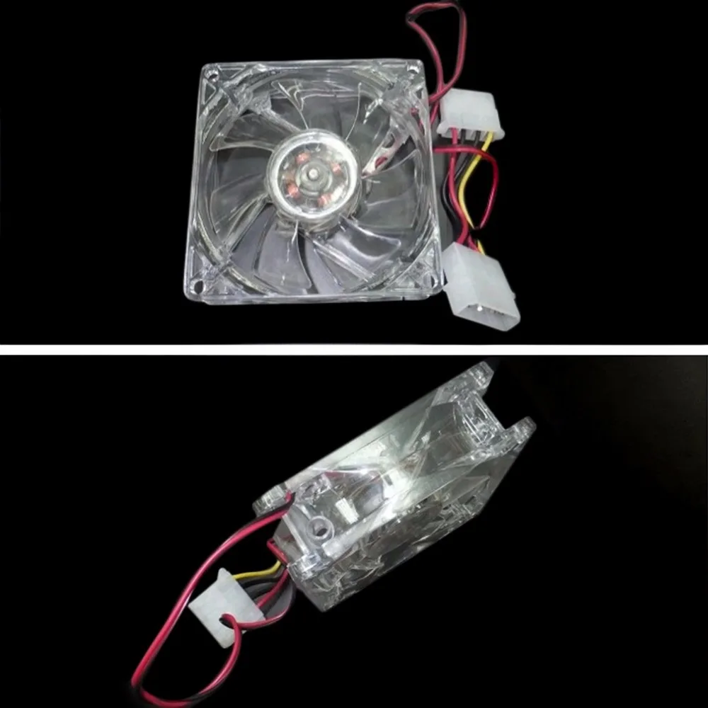 12V 0.20A 80x80x25mm Компьютерный Вентилятор 4 LED бесшумный корпус компьютера охлаждающий