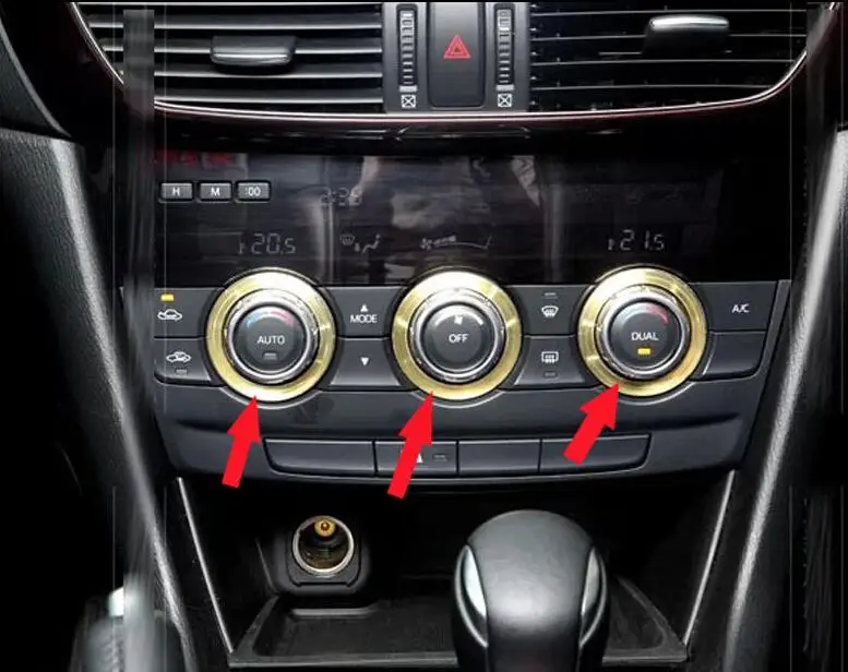 3 Pcs Air Conditioner Control Knobs Trim Panel Switch for mazda 6