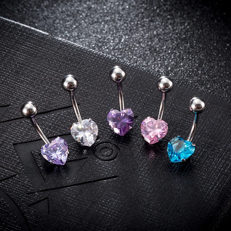 Fashion children's heart-shaped navel ring button nail puncture products |