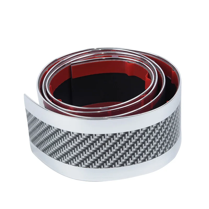 

Side Anti-Collision Strip Protector Edge Carbon Fiber silver Sill 3cmx1m Replacement Front