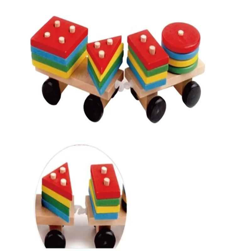 

Wooden Train rain Truck Set Geometric Blocks Kids Baby Developmental Toys brinquedos educativos	 great