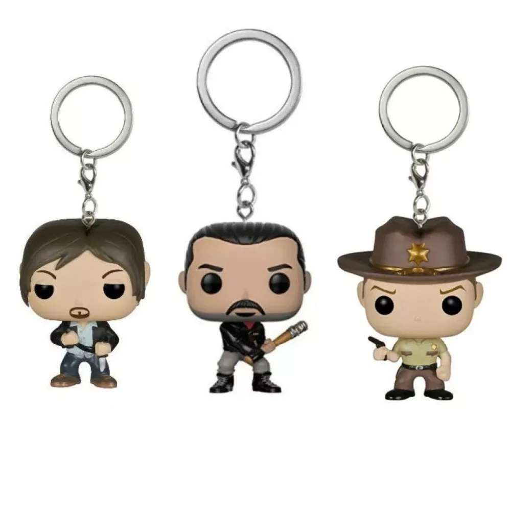 

FUNKO POP New arrival Pocket Pop Keychain Official The Walking Dead Characters Action Figure Collectible Model Christmas Toys