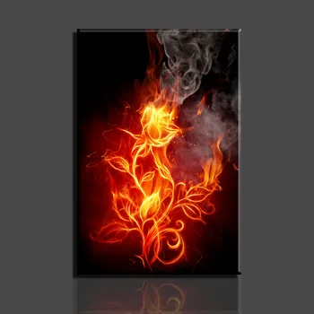 

Oil Painting Wall Pictures For Living Room 1 Piece Flame Flowers Hd Picture On Canvas Hot Sell Modern Home Wall Decor Painting