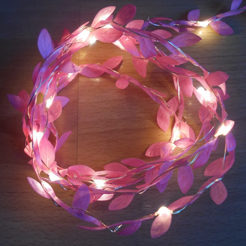 

2m 20LED Battery Power Flexible Fairy String Light Christmas Decoration Party Outdoor Indoor String Lamp Colorful Leaf Style