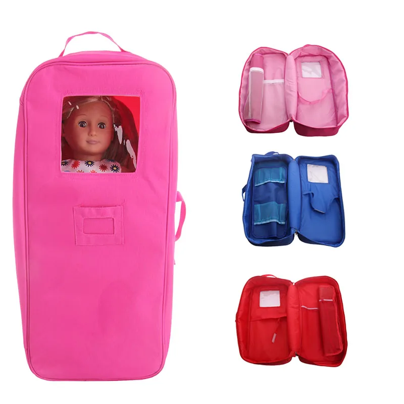 

Children's Toy Doll Suitcase Carrying Travel Storage For 18 Inch American Doll&43 Cm Born Doll Girl`s