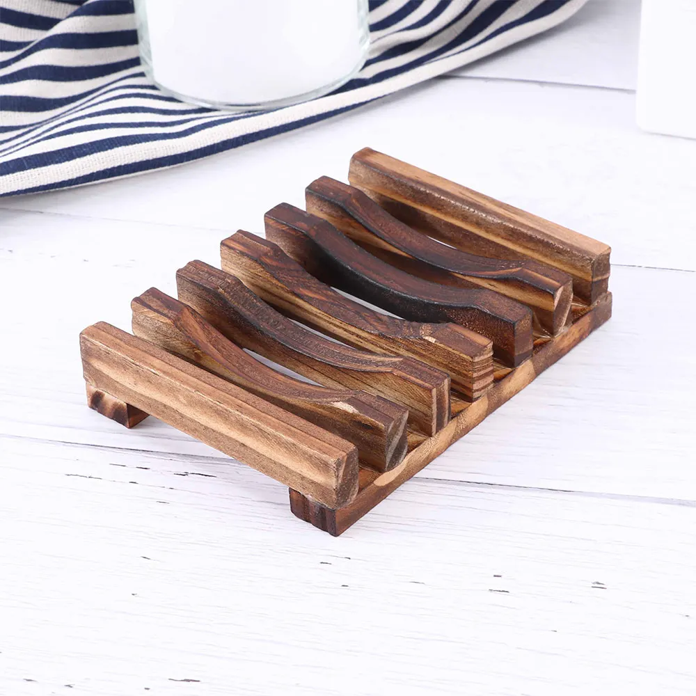 

Vintage Natural Wood Kitchen Bathroom Shower Sponge Tray Soap Dish Plate Box Holder Container Shelf