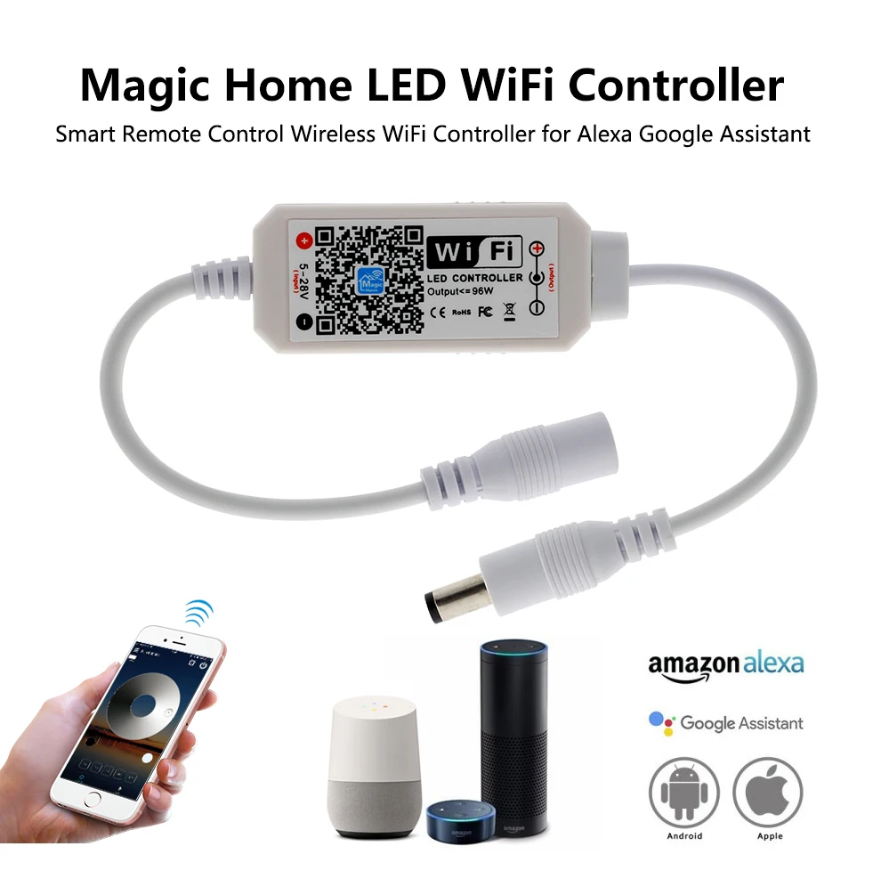 DC5V-28V мини беспроводной WiFi контроллер Magic Home Одноцветный умный светодиодный контроллер для 2835 5050 5630 5730 светодиодный светильник