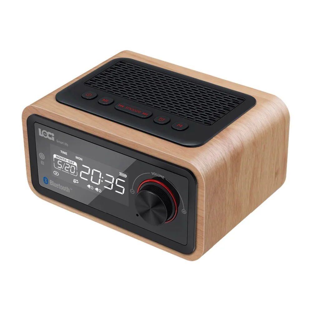 

H90 Retro Multifunction Wooden Bluetooth Speaker Subwoofer FM Radio Support Alarm Clock AUX TF Card USB Disk With Remote Control